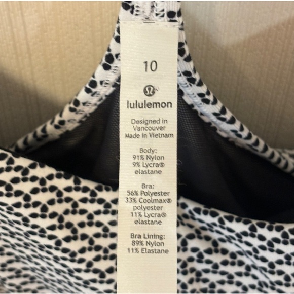 Lululemon Power Pose Tank Monochromic White & Black Tank Top  SZ 10 - Picture 5 of 5